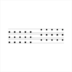 Abstract Music Rhythm Notation – Stylized Note Shapes on Staff Lines