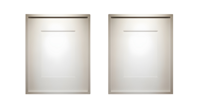 Blank modern advertising display screen panel template isolated on white background for mockup design