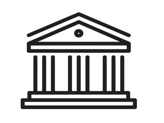 University icon 2D vector line art in a clean minimalist illustration