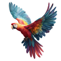 Obraz premium Colorful macaw in flight