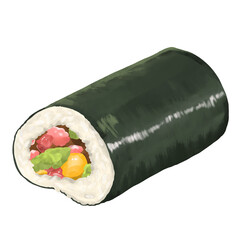 Sushi Roll Illustration 