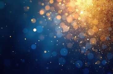 A glamorous dual-tone background blending radiant sapphire blue and luminous metallic gold