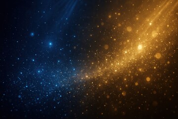 A glamorous dual-tone background blending radiant sapphire blue and luminous metallic gold