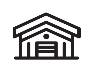 Warehouse icon 2D vector line art in a clean minimalist style
