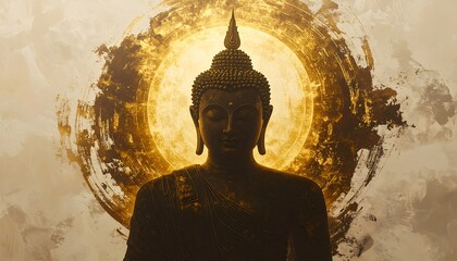 Buddha statue, golden aura