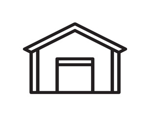 Warehouse icon 2D vector line art in a clean minimalist illustration