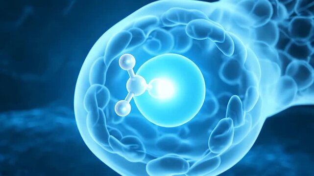 Molecular Absorption into Cellular Structure 3D Animation