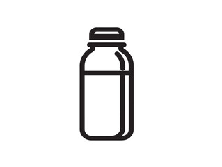Water bottle icon 2D vector line art in a clean minimalist style