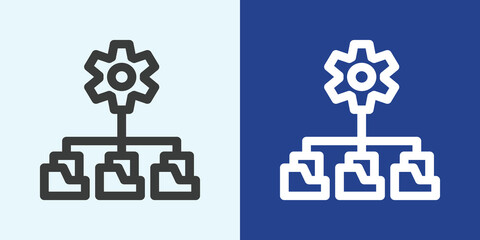 Data Management Icon Set in Black and White Outline Style