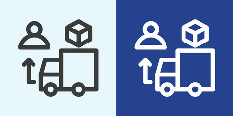 Supply Chain Icon Set in Black and White Outline Style