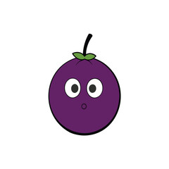 Obraz premium Jabuticaba Small Purple Brazilian Fruit Illustration