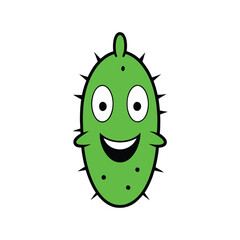 Prickly Pear Spiky Fruit With Goofy Smile Vector
