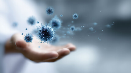 Microorganisms spreading in hospital concept of hygiene and disease prevention bacteria, hospital, infection, pathogen, contamination, disease, microbiology, healthcare, germs, hyg