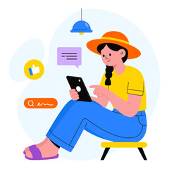 Social Media Mobile Searching PNG file on transparent background