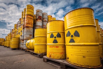Stacked Yellow Drums: Signifying Toxic Nuclear Waste and Hazardous Radioactive Materials