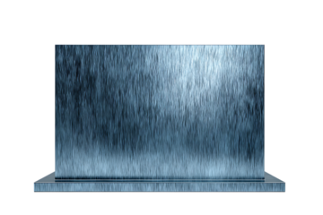 Abstract textured metallic surface with vertical lines, isolated on transparent background