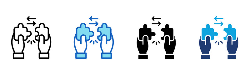 Teamwork icon Multi Style Vector Illustration