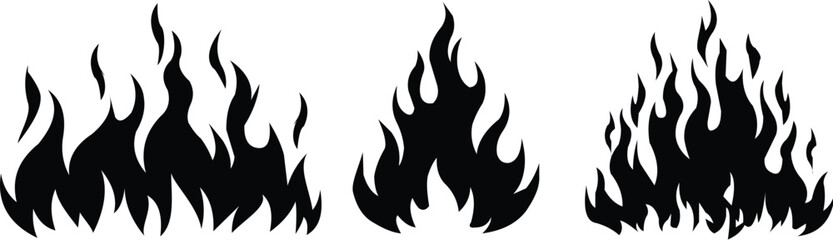 Crayon drawn red fire flames icons collection. Fire flame icon. Crayon vector logo. Hot fire on white background. Flame simple illustration. Graphic heat symbol. Hand drawn doodle flames