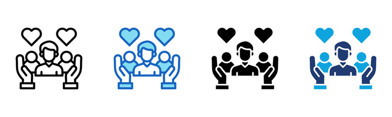 Team Care icon Multi Style Vector Illustration
