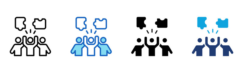 Team Bonding icon Multi Style Vector Illustration