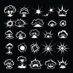 Vector art of collection of various explosion icons © ai HUB