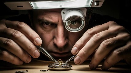 Precision craftsmanship in horology as tiny gears interlock during final adjustments