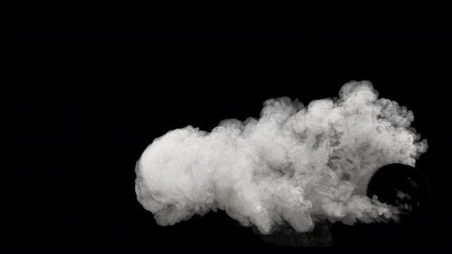 Tire Smoke isolated on black with Alpha Channel, 30 FPS.