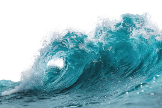 Powerful turquoise wave crests