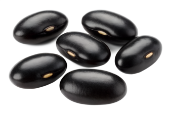 black beans isolated on transparent cutout background