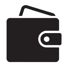 black wallet and folder icon with credit card on white background