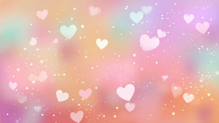 Cute pastel wallpaper with floating hearts and soft colors creates dreamy atmosphere, perfect for adding touch of whimsy to any space