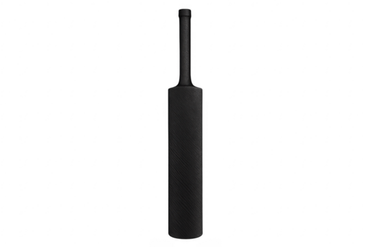 Black cricket bat sporting game equipment on transparent background