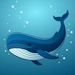 Whale logo vector illustration template. Simple beauty design