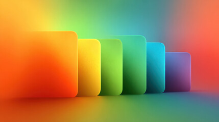 Vibrant gradient background featuring colorful squares in smooth transition from orange to purple, creating visually appealing and professional atmosphere