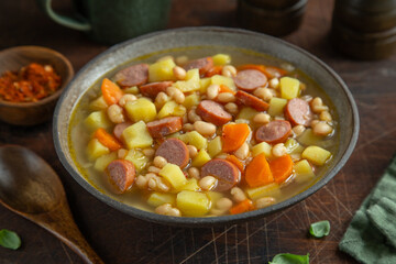 bean and sausage potato soup
