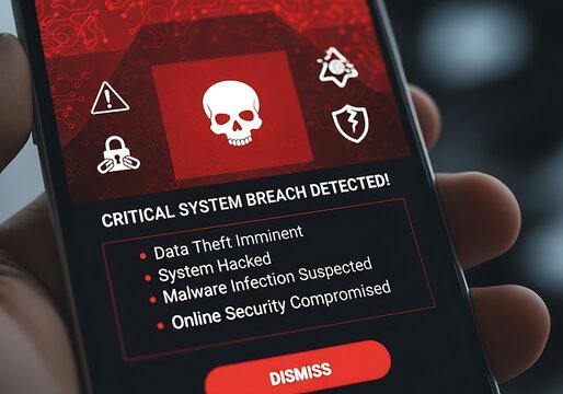 Critical System Breach Detected on Mobile Device - Security Alert.