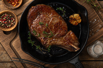 medium rare cowboy steak