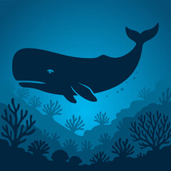 Naklejka premium Whale logo vector illustration template. Simple hand draw design of beauty animals