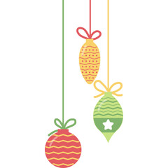 Hanging Christmas Balls Illustration
