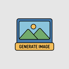 Laptop Illustration with a Landscape Silhouette: Generating Concept and Creative Visual Content for Modern Designs and Imagery