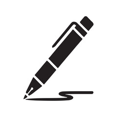 Ballpoint Pen Classic Solid Icon Design