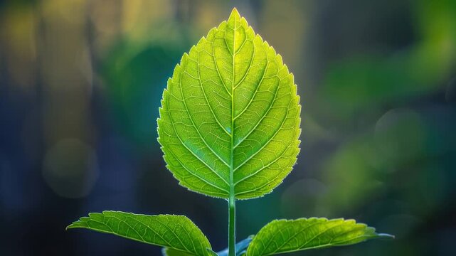 video A detailed view of a single leaf on a green plant