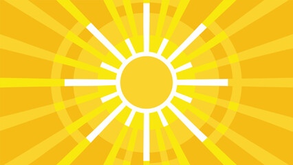 Abstract Yellow Sunburst Design with White Rays Radiating Light and Energy Graphic Illustration Concept for Summer and Positive Vibes