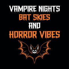 Vampire Nights Bat Skies and Horror Vibes Halloween Shirt