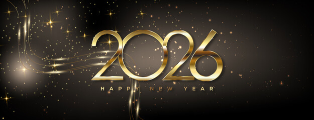Happy New Year 2026 Greeting Card