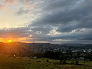 sunset over the valley