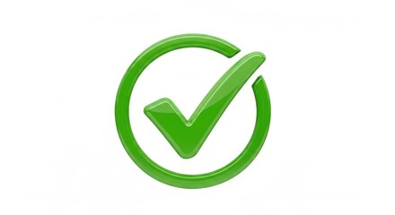 Green Check Mark Circle Icon Symbol for Success and Approval