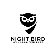 Owl Flat Logo Icon Template Vector