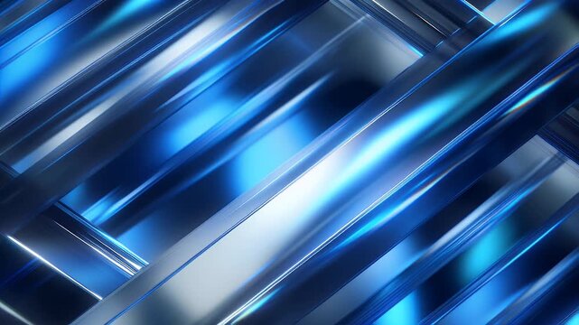 Abstract metallic surface with reflective geometric patterns