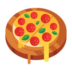 pizza with salami and cheese